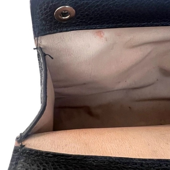 Hermes black color leather snap button pouch size GM - Picture 10 of 10